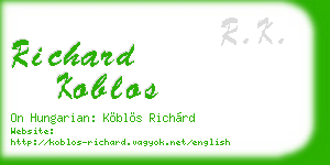 richard koblos business card